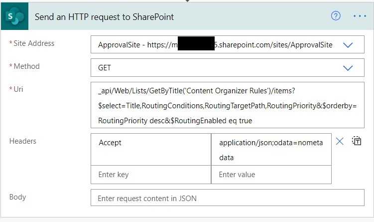 Getting our rules we created using rest API of SharePoint