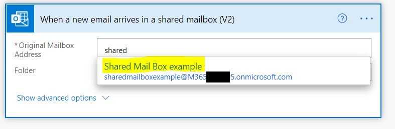 Adding our shared mailbox email address