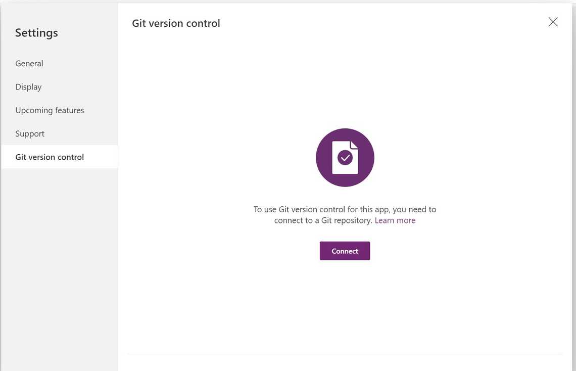 Git Version Control option